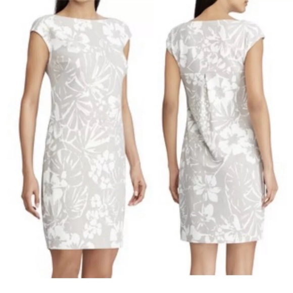 CHAPS Women's Floral Sheath Dress GRAY NWT - Picture 1 of 8